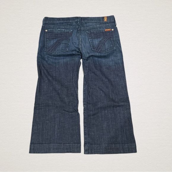 7 For All Mankind Dark Blue Cropped Jeans - Picture 2 of 9